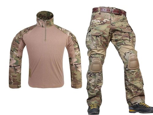 Paintball Equipment Tacticam bdu Emerson Combat G3 Uniform with Knee Pad Multicam MC (M)