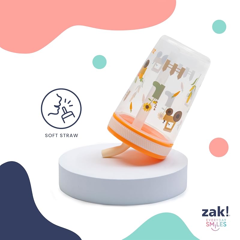 Zak Designs Kelso 15oz Sippy Cups - 2 Pack, Leak-Proof Plastic Drinkware, Sweet Berry & Lemon Zest (Variation: 15 Ounces Pack of 2 + Drinkware)