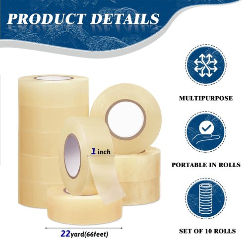 Golden Sport Clear Hockey Tape, Hockey Tape Multipurpose, Clear, 10 Pack - for Socks and Gear, Easy to Stretch and Tear