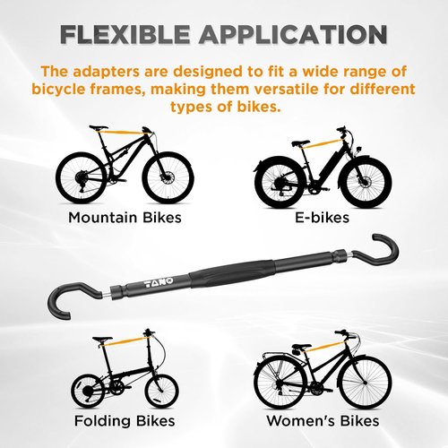 TANX CF-002A Bike Adapter Bar, Adjustable Bike Bar Adapter for Bike Rack, Mounting Non-Standard Frames on Step-Thru, Women’s & Folding E-Bikes, Heavy-Duty Design, Supports Up to 66lbs, Black