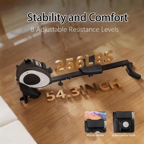NAYSAYE Rowing Machine for Home, Magnetic Rower Fitness Machine with Quiet Resistance, App Compatible Foldable Rower Home Use, Work Out Equipment for Burn Fat & Sculpt Muscles