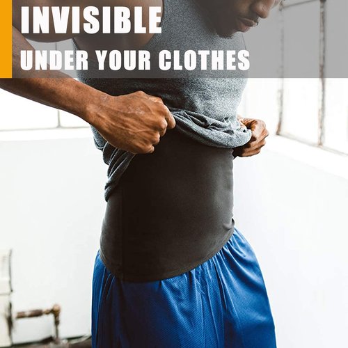 Waist trainer Slimmer Wrap for Men Sauna Belt Workout Slim Body Sweat Wrap for Stomach and Back Lumbar Support Blue L/XL