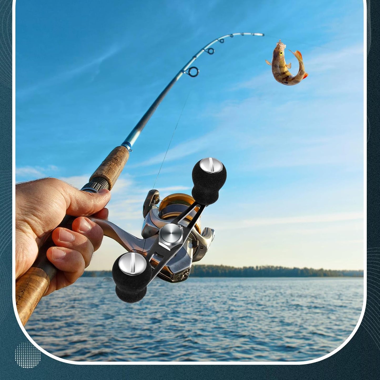 2 Pcs Fishing Reel Handle, Replacement Fishing Baitcaster Reel Handle Rocker with EVA Handles Grip Compatible with Abu Garcia Baitcasting Reels Parts, Left or Right Side Installation