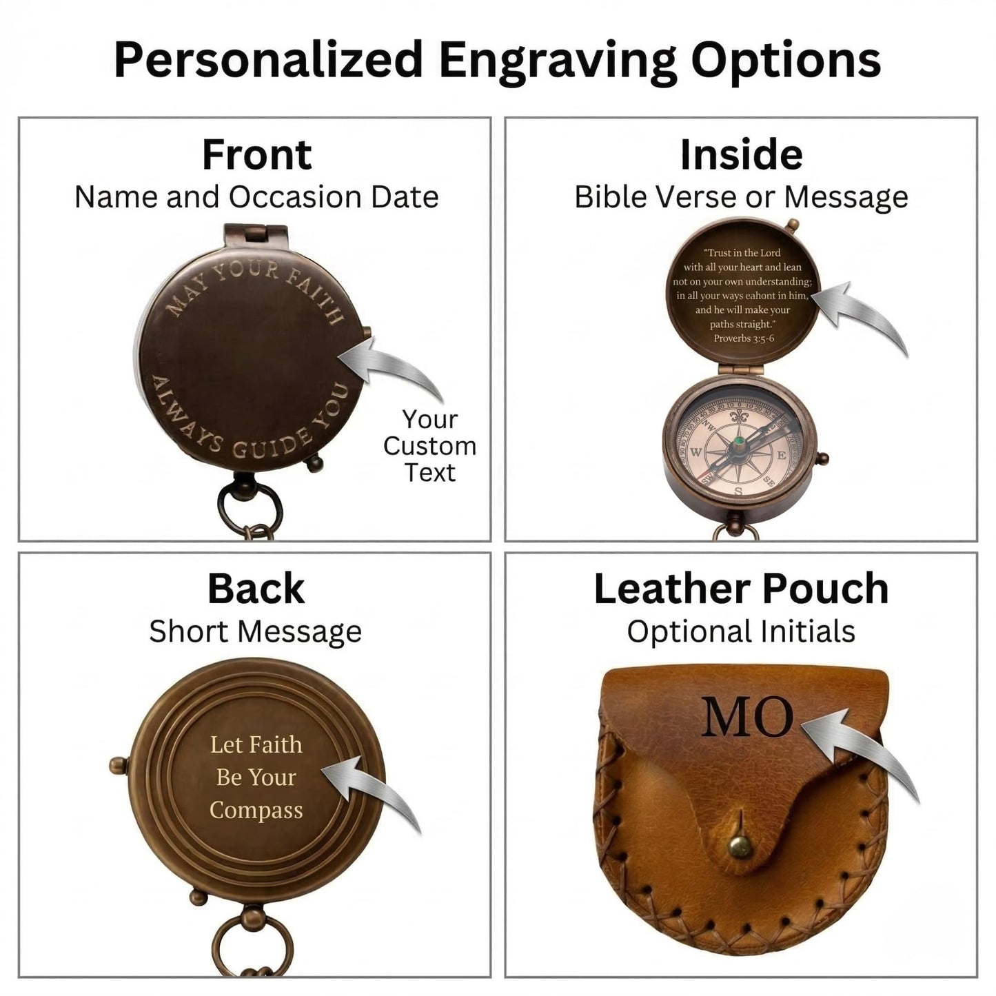 Personalized Confirmation Gifts for Boys – Engraved Christian Compass