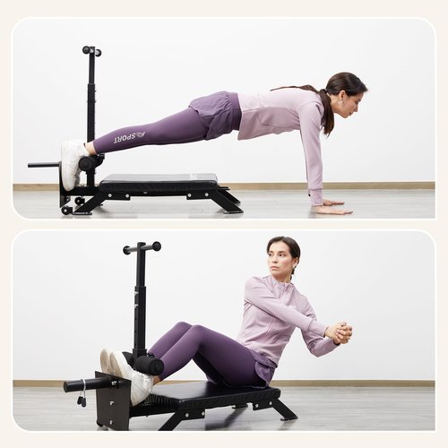 Cofiyard Nordic Curl Machine, Adjustable Hamstring Curl Bench, Glute Machine with Bands and Transport Wheels, Reverse Hyperextension Machine Home Gym