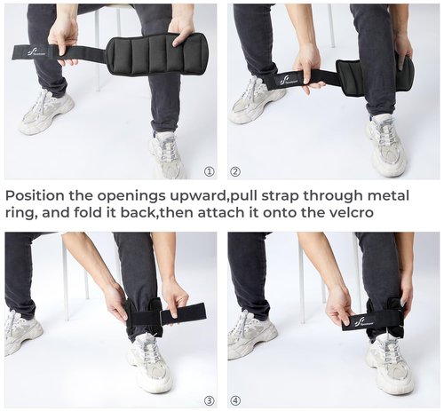 Sportneer Adjustable Weighted Ankle Weights Set 1 Pair 2 4 6 8 10 Lbs Leg Weight Straps for Women Men for Gym,Fitness, Workout,Walking, Jogging,1-5 lbs for Each Ankle, 1 Pair 2-10 lbs (Black)