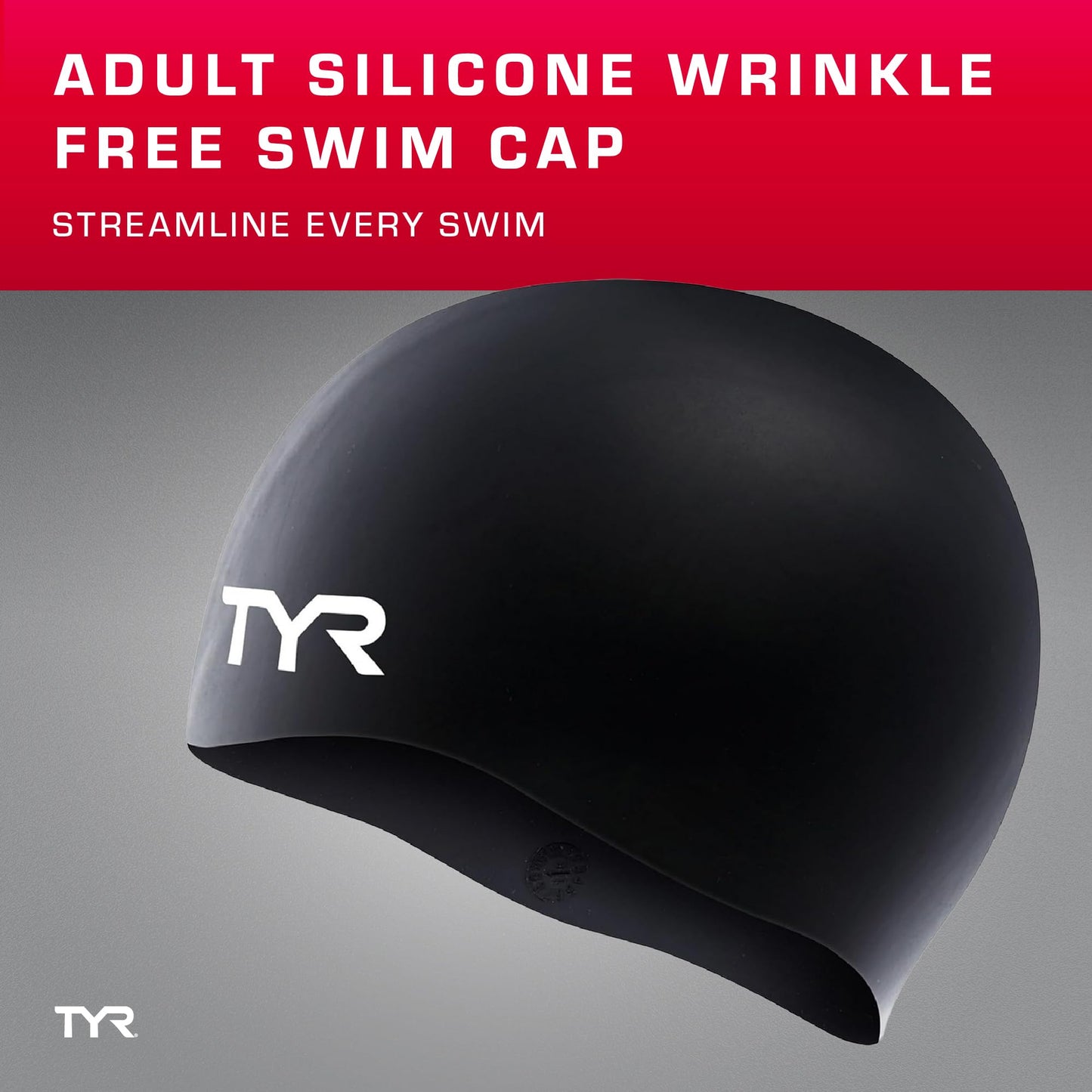 TYR Silicone Swim Cap for Men and Women – Wrinkle-Free, Durable & Tear Resistant, Low Drag Training & Competition Cap, White