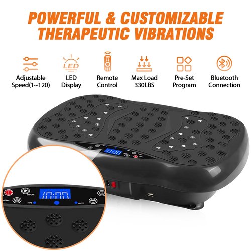 ALSO GO Vibration Plate Exercise Machine, 120-Level & 3 Workout Modes Vibration Board for Weight Loss/Lymphatic Drainage, 330lbs Capacity with Resistance Bands, Full Body Platform for Home Fitness