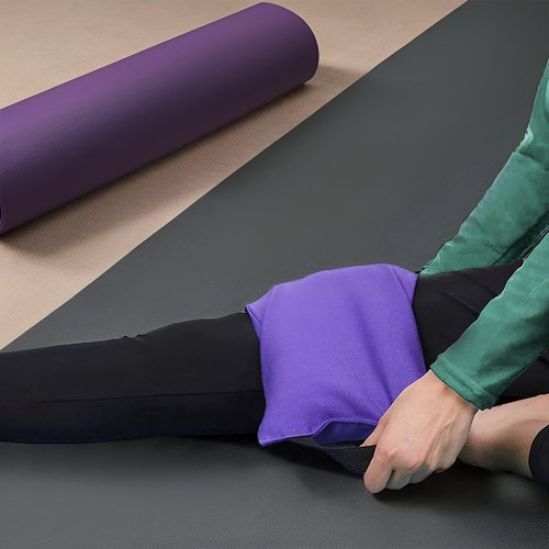 TopTie 2 Pack Yoga Sandbag Weighted Bag for Fitness Yoga Bolster, Black Unfilled Sandbag 16 x 7 Inch
