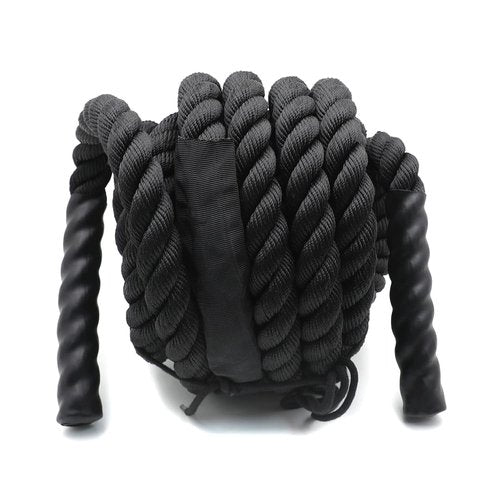 XKH- Full Body Workout Battle Rope 1.5"/30ft Training Sports Exercise Strength Cardio Fitness Outdoors [P/N: ET-HOME005-BK]