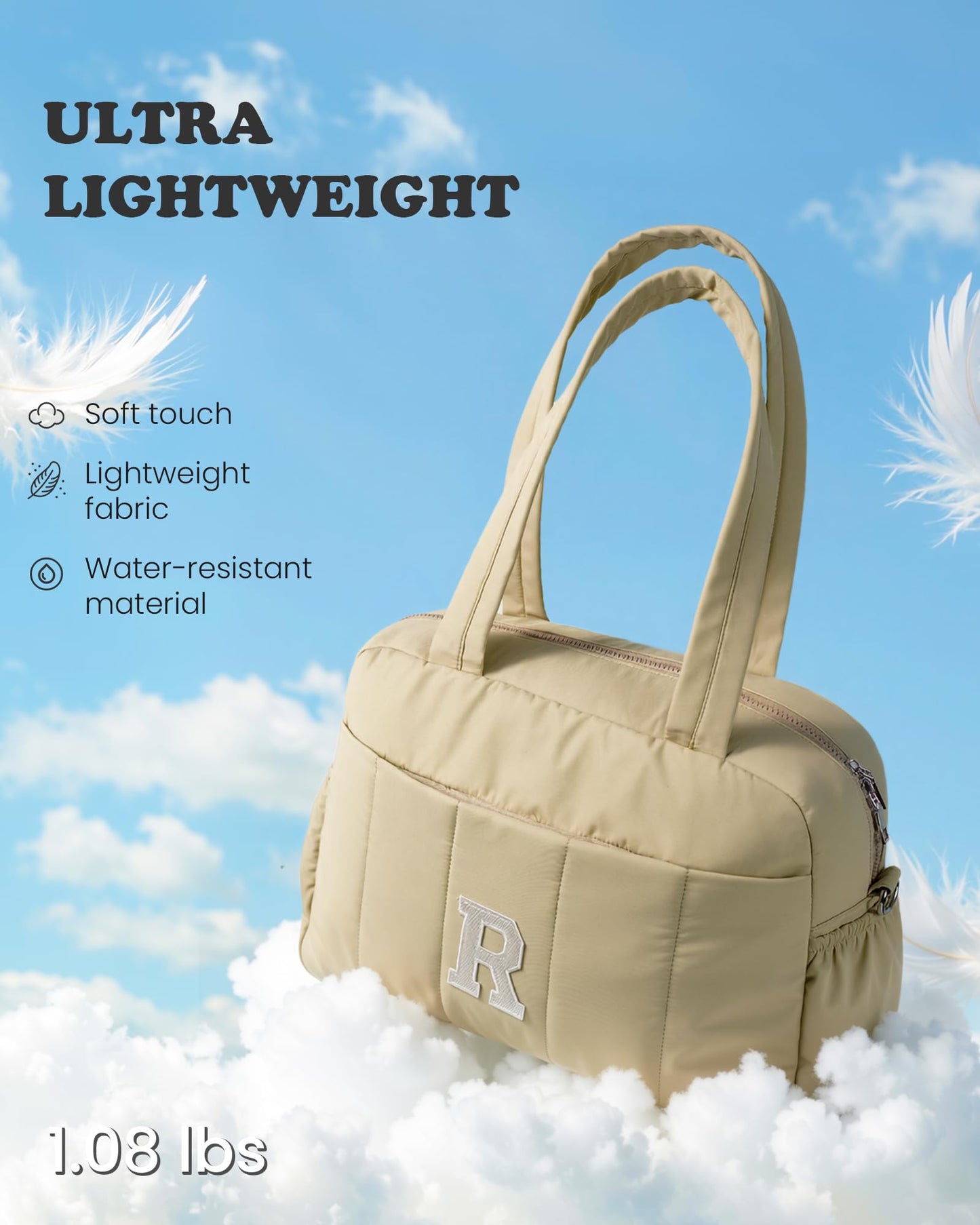 Vogewood Gifts for Women Mom Unique-Monogram Duffle Bag, Weekender Bags for Women，Overnight Bag with Wet Pocket，Lightweight Travel Bags Personalized Gym Tote with Makeup Pouch