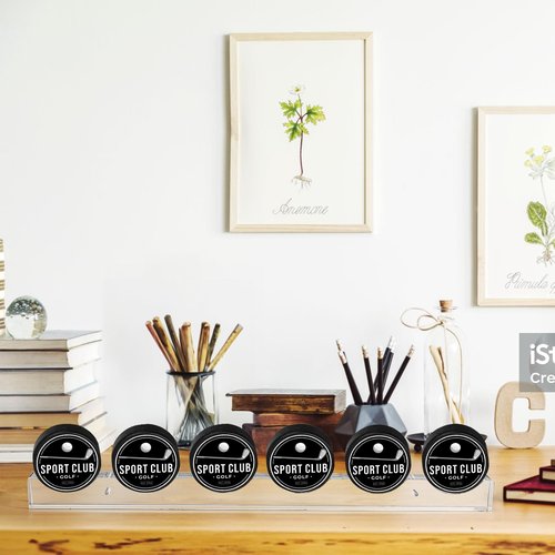 Bekith 2 Pack Hockey Puck Display Case for 6 Pucks, Wall Mount Acrylic Clear Puck Holder, Display Stand Perfect Showcase for Living Room Bedroom Decoration
