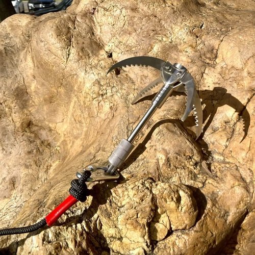 Grappling Hooks - Survival Claw Multifunctional Stainless Steel Large Hook with 20M(64ft) Static Rock Nylon Rope, Grappling Hook with Rope, Tree Climbing Gear Anchoring Fishing Rescue Vehicle Towing