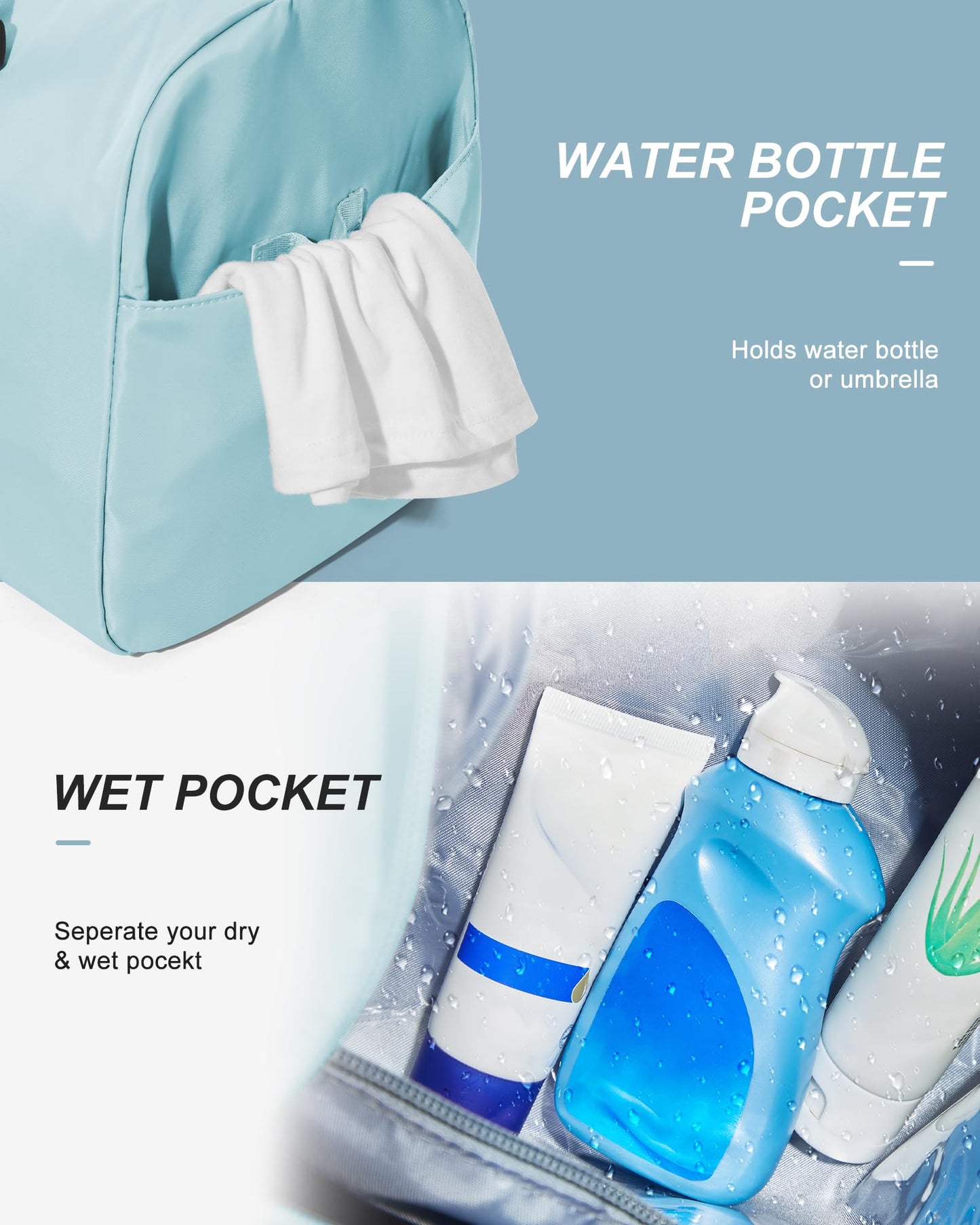 Gym Bag Womens Mens with Shoes Compartment and Wet Pocket Travel Duffel Bag for Women for Plane Sport Gym Tote Bags with Toiletry Bag Waterproof Weekend Overnight Carry on Bag Hospital Holdalls