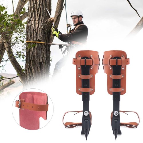 SOKDNHF Tree Climbing Spikes Set, Tree Climbing Gear Pole Climbing Spurs Tool, Climbing Spurs Gaffs for Cut Down Wood, Pick Fruit, Repair Branches