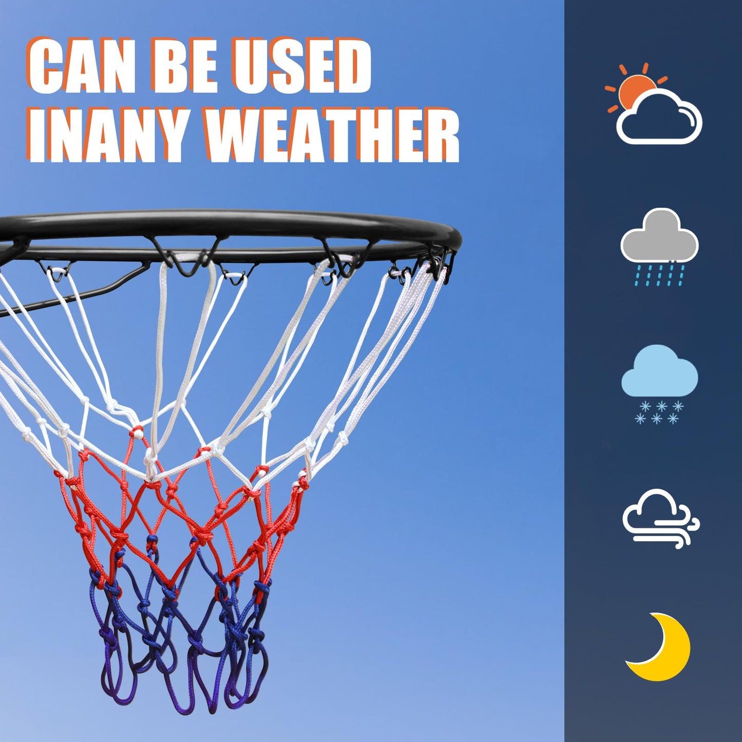 ICSPOID Basketball Rim Goal 18 ", Replacement Basketball Rim Goal Hoop Net for Indoor Outdoor
