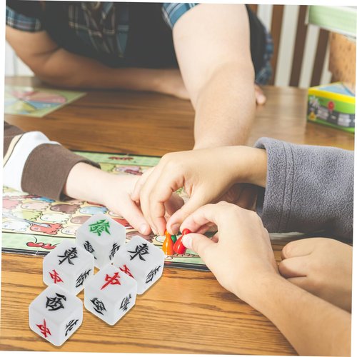 ERINGOGO 5pcs Portable Mahjong Dice Acrylic Dice Set Mahjong Wind for Party Game