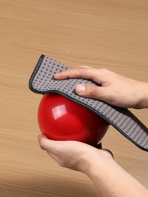 8"x10"/20x25cm Bowling Ball Cleaning Cloth, Microfiber Towel with Grip Dots, Dual Surface Bowling Ball Shammy for Polish & Clean, Black & Gray