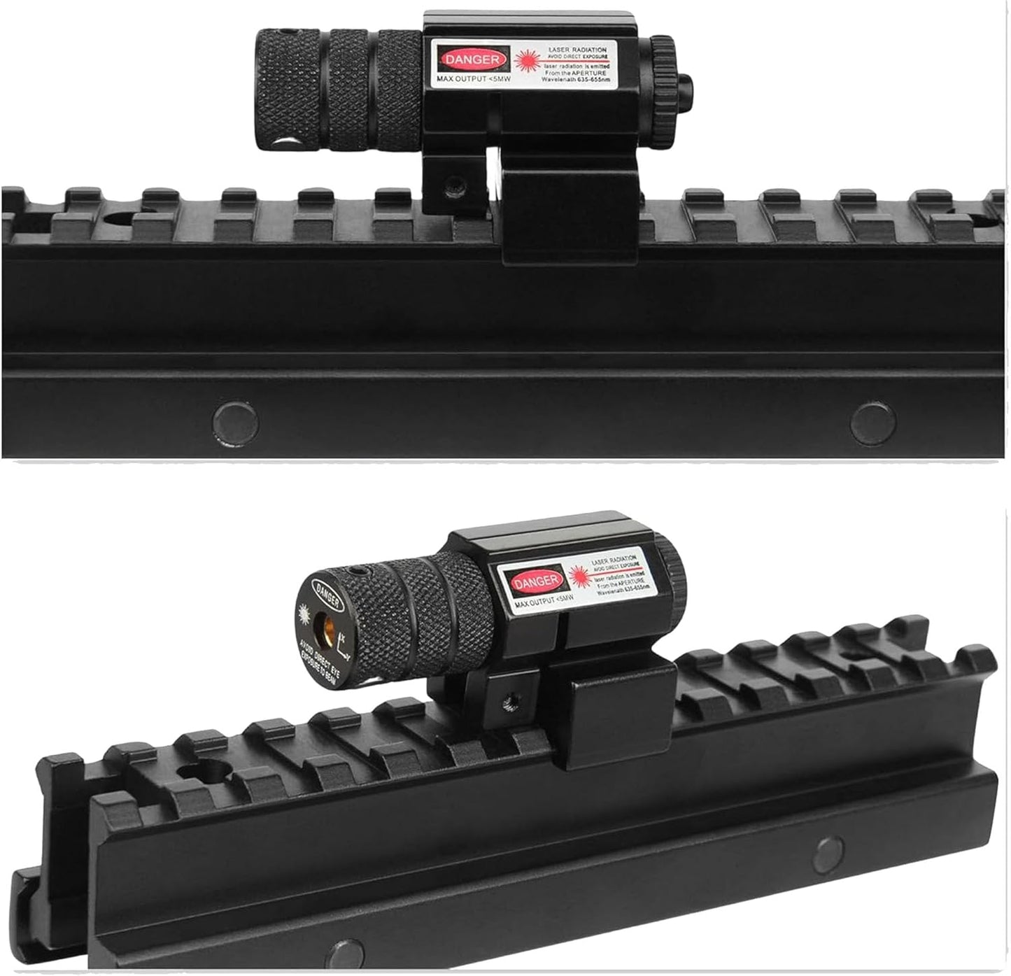 KASENTE Red Laser Beam Sight with 21mm Picatinny Weaver Rail Mount for Airsoft Gun Pistol Rifle