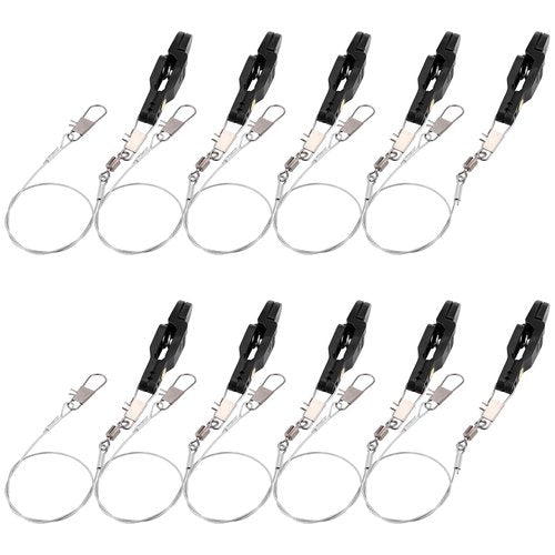 Tellegloww 10 Pcs Fishing Downrigger Release Clip 13.8 Inch Planer Board Clips with Steel Fishing Line Padded for Offshore Weight Kite Trolling