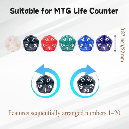 78 Pieces MTG Dice Set with Plus 1 Life Counter & Keyword Token Dice & Shield & Spindown Dice in 12 Colors for Magic The Gathering, MTG, Cards Gaming Accessories