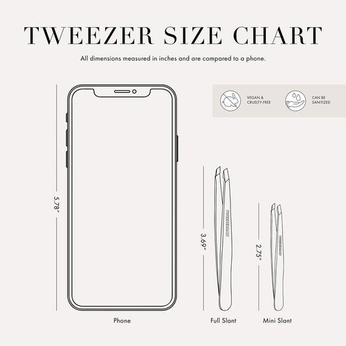 Tweezerman Mini Slant Travel Tweezers For Eyebrows, Travel Tweezers for Eyebrows, Facial Hair, Ingrown Hair (Blooming Lilac)