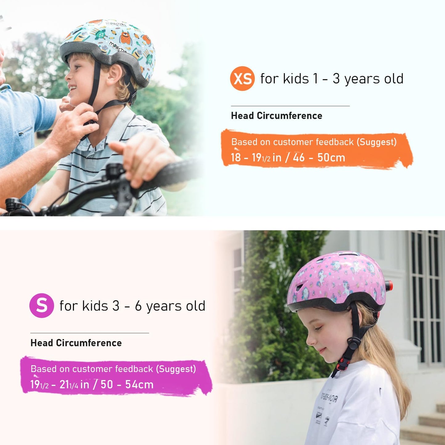 Toddler Bike Helmet for Boys and Girls, Adjustable Kids Helmets from Infant/Baby to Children, 1/2/3/4/5/6/7/8 Years Old (Unicorn,XS)