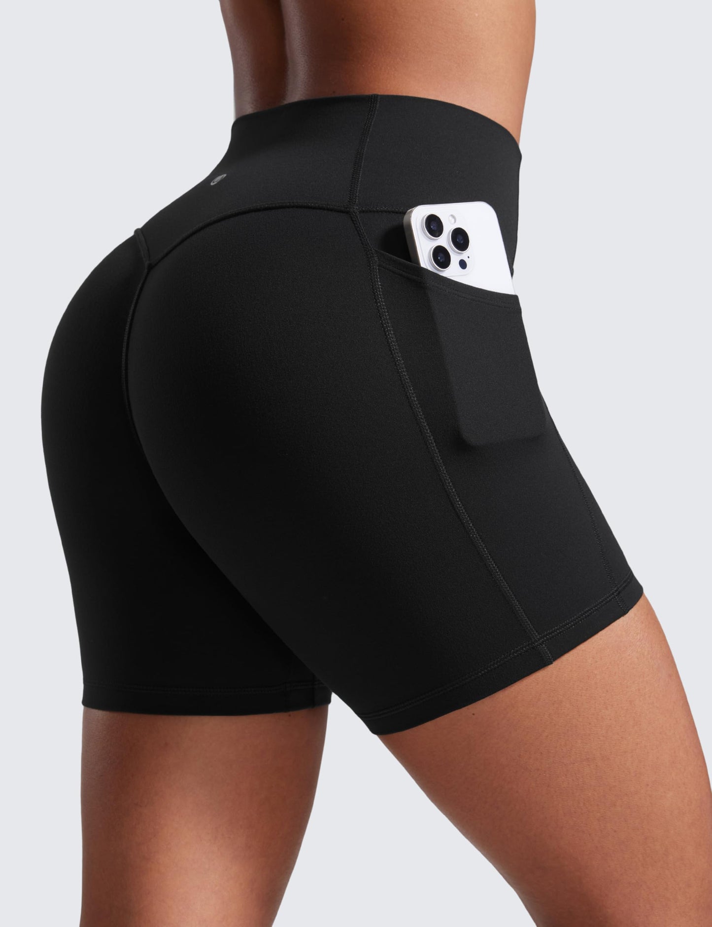 CRZ YOGA Secretsculpt Biker Shorts Pockets 5'' Black Medium