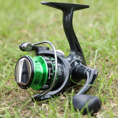 Mini Spinning Fishing Reel - 5.2:1 Gear Ratio 4+1 Ball Bearings Lightweight Aluminum Spool Freshwater & Saltwater Fishing Reel Left/Right Hand Retrieve,Green