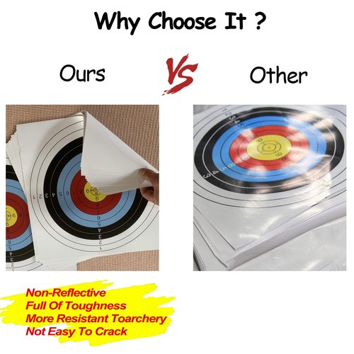 Archery Targets Paper for Backyard,30pcs Bow Arrow Targets for Hunting & Archery Targets,Target Practice Accessories(Standard Archery,16x16 in,10 Rings)