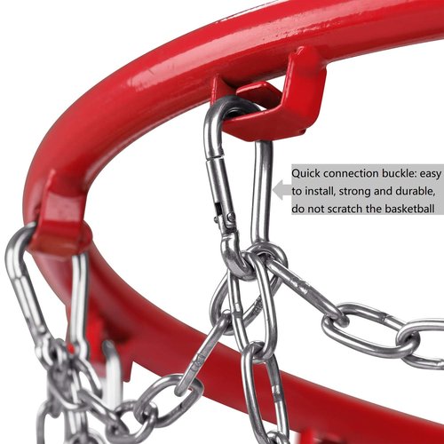 Dakzhou Basketball net, 304 Stainless Steel Chain Braided, Permanent Rust Proof (12 Links), Quick Installation.