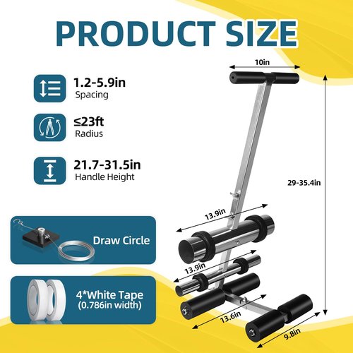 LXZJZLF Court Line Tape Machine, Basketball Court Line Striping Machine, Court Paint Striping Machine for Parking Lots and Road Warning (Steel-1)