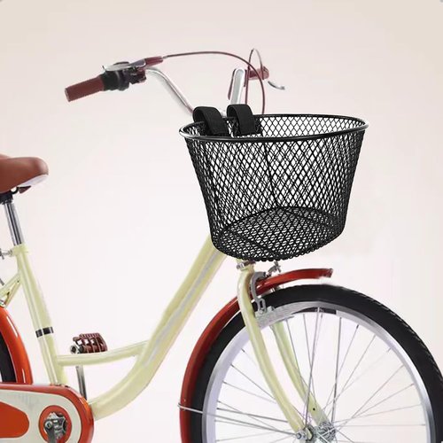 Adult Bike Basket Front, Bicycle Basket for Women, Waterproof Metal Wire Bicycle Basket with Carrying Handle, Suitable for Most Adult Bicycles, Practical Bike Accessories