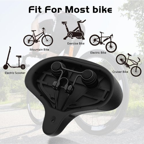 Twomaples Bicycle Seat, Bike Seat for Women Men Extra Comfort Wide, Oversized Comfortable Seats Saddle for Peloton Bike, Fit for Exercise Bike, Electric Bike, Mountain Bike