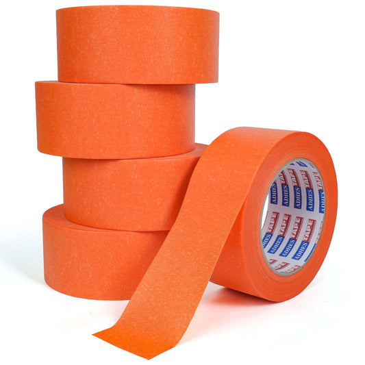 ADHES Orange Masking Tape 1.88 Inch x 55 Yards, 5 Rolls UV Resistant No Residue Multi-Surface Painters Tape, Automotive Masking Tape for Indoor & Outdoor, Arts, Crafts, DIY, Labeling