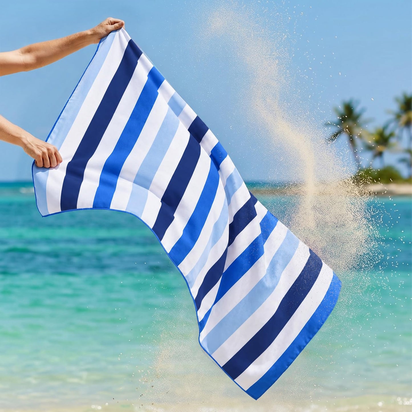 Exclusivo Mezcla 6 Pack Microfiber Quick Dry Beach Towels, Large Lightweight Sandfree Pool Towels for Swimming Camping Travel with Bag (Multi, 30x60 Inches)