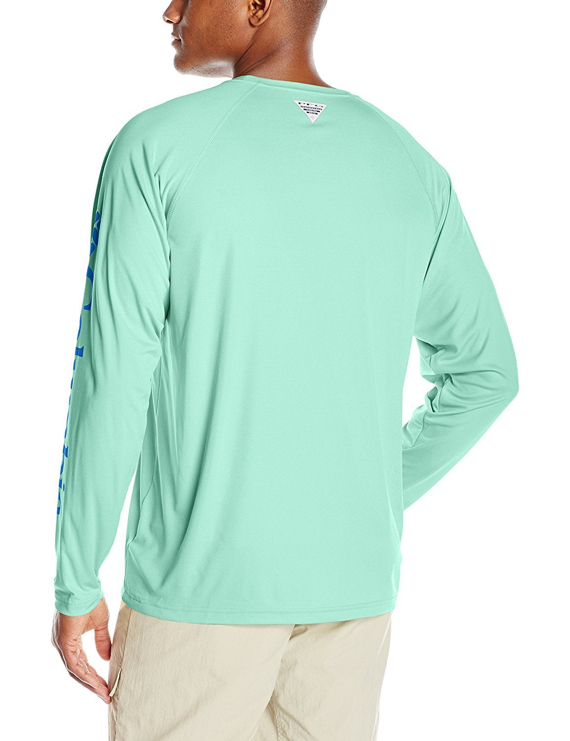 Columbia Men's Terminal Tackle Long Sleeve Big Shirt, Kelp/Harbor Blue Logo, 3X