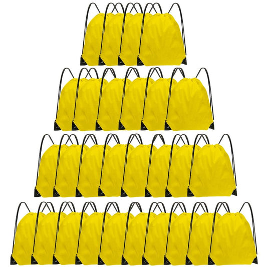 Grneric Drawstring Bags 28 PCS Drawstring Backpack Bulk String Backpack Cinch Bag Sackpack for Men Women Gym (Yellow)