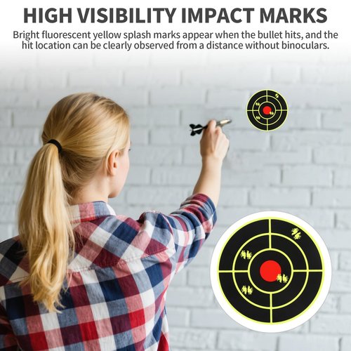 3" Splatter Targets, 1 Roll/200 Pcs Target Stickers for Shooting Range, Self Adhesive Paper Targets for Shooting Range, Reactive Paper Target for Archery Bow Shooting Practice (200)