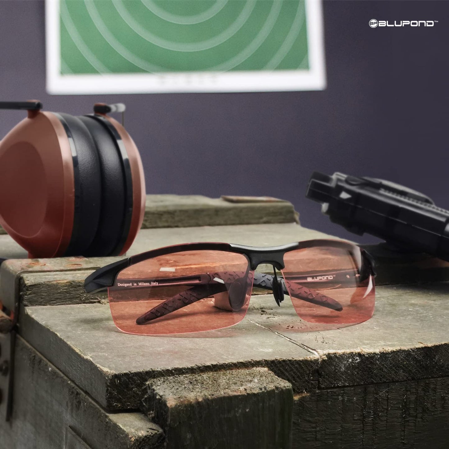 BLUPOND Shooting Glasses Women - Polarized Pink Lens Anti Fog Safety Sunglasses for Shooting Hunting Working for Men Woman