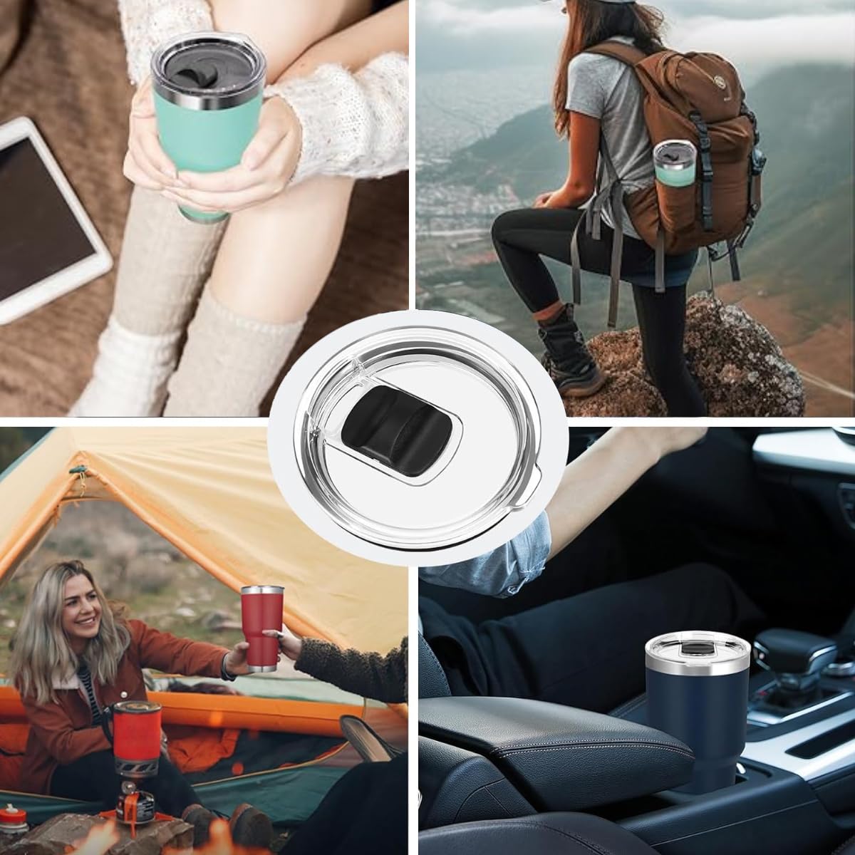 2 Pack Yeti Tumbler Lid 30 oz Replacement, Magnetic Top Replacement, for 30 oz Tumbler, 14 oz Mug and 35 oz Straw Mug, Replacement Cover, Spill Proof, For Car, Gym, Outdoor