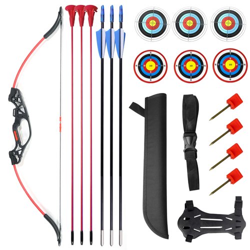 41 inch Youth Archery Bow Set, Adjustable Bow, Tension 10-15 pounds, Suitable for Youth Reverse Archery Set, Backyard Archery, Outdoor Hunting Training Set