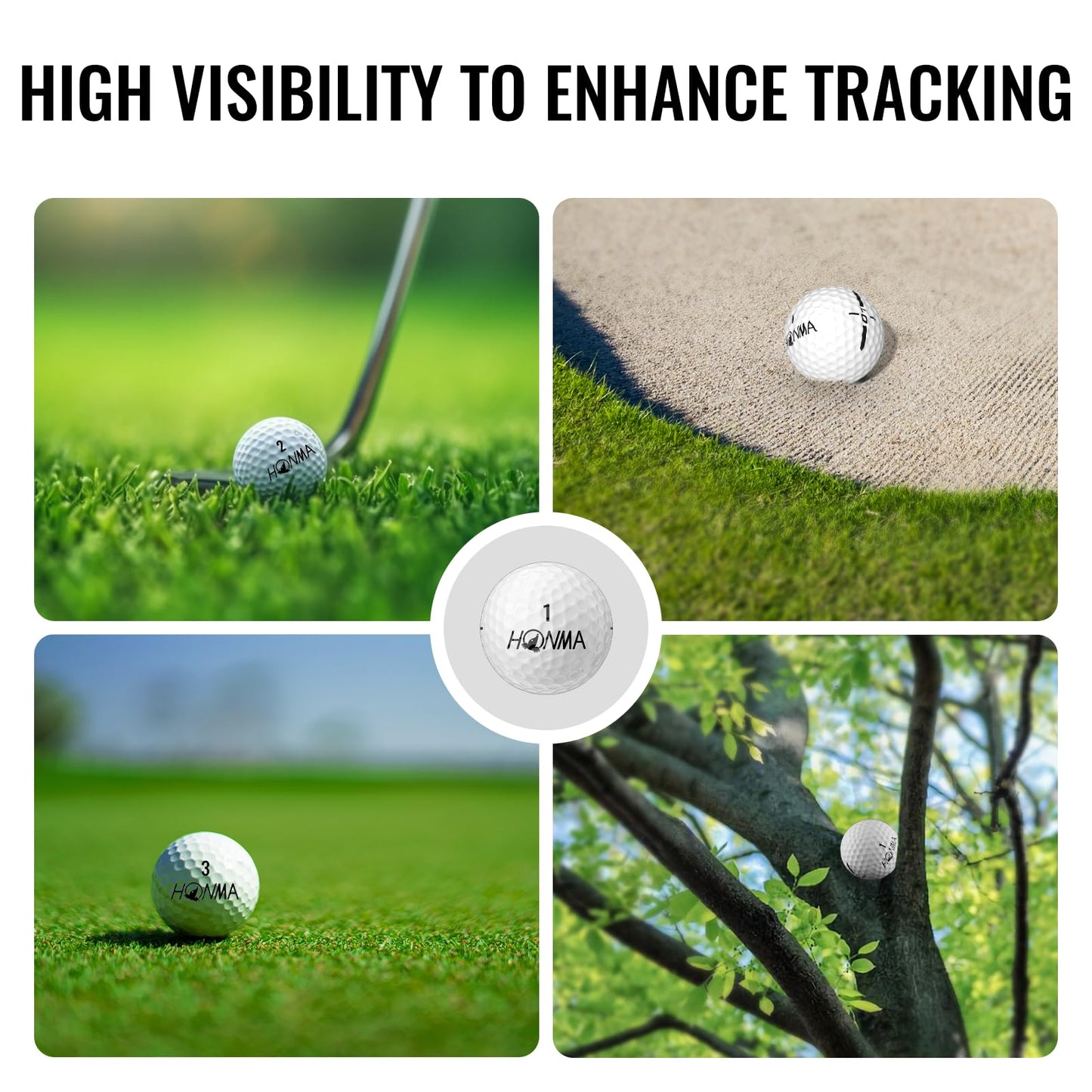 Honma D1 Distance Golf Balls, White, 1 Dozen