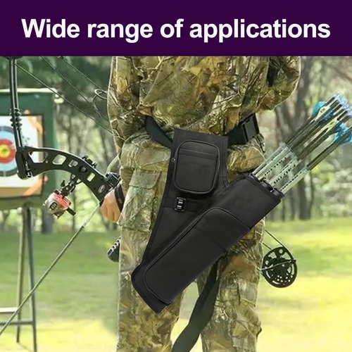 KURUGEILI 3-Tubes Hip Quiver Waist Hanged Archery Arrow Carry Bag with Pockets Adjustable Belt for Hunting, Target Practice, and Outdoor Shooting, Fits Both Youth and Adults