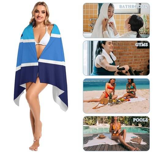 GANMP Beach Anchor Beach Towel 30" x 60" Microfiber Sand Free Quick Dry Travel for Adults Teen Children