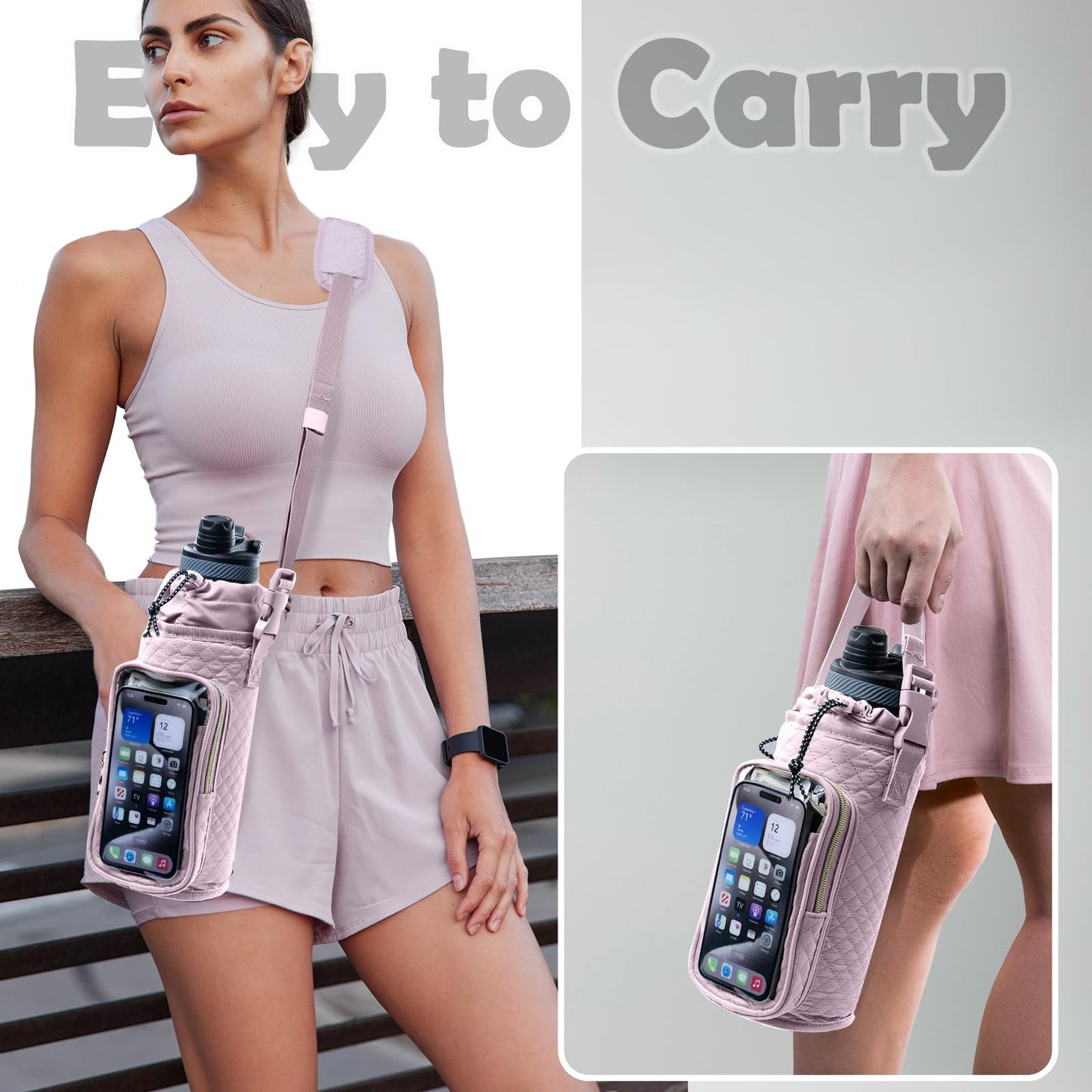 SPORJET Magnetic Gym Bag Bottle Holder - Phone Holder - Bottle Sling Bag Essentials, Gym Gifts for Men and Women