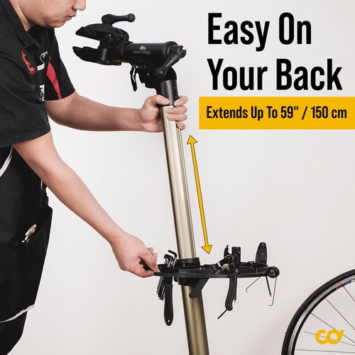 BikeHand Bike Repair Stand - Home Portable Bicycle Mechanics Workstand - for Mountain MTB Road Bikes Maintenance - Max. 55 lbs