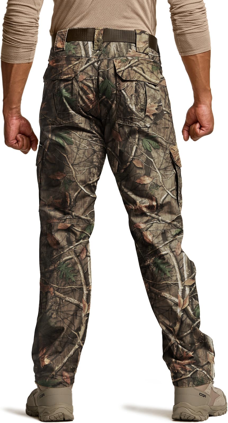 CQR Men's Tactical Pants, Water Resistant Ripstop Cargo Pants, Lightweight EDC Work Hiking Pants, Outdoor Apparel, Duratex Mag Pocket Print Hunting Camo, 40W x 34L