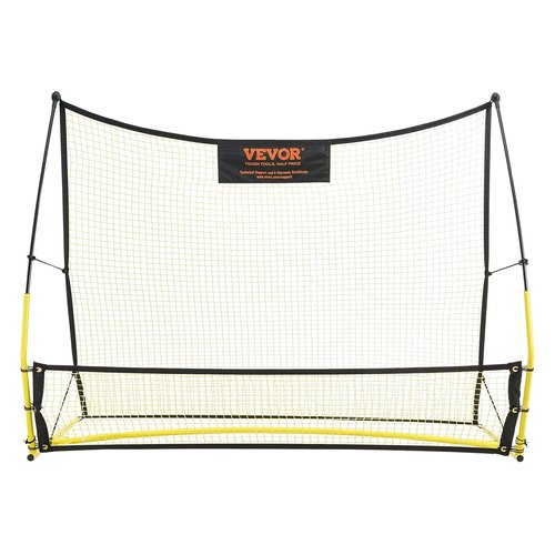 VEVOR Soccer Trainer, 2-in-1 Portable Soccer Rebounder Net, 71"x40" Iron Soccer Practice Equipment, Sports Football Rebounder Wall with Portable Bag, Perfect for Team Solo Training, Passing, Volley