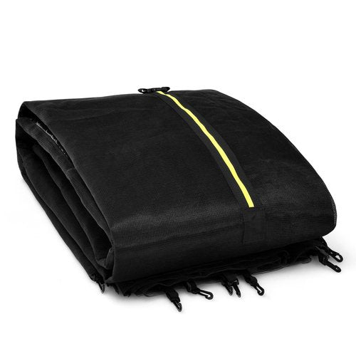 Giantex Trampoline Safety Net, 8 10 12 14 15 16Ft Weather-Resistant Replacement Enclosure Net for Round Frame, with Double-Headed Zippers, Protection Buckles & Enhanced Hook (15FT 6 Poles)